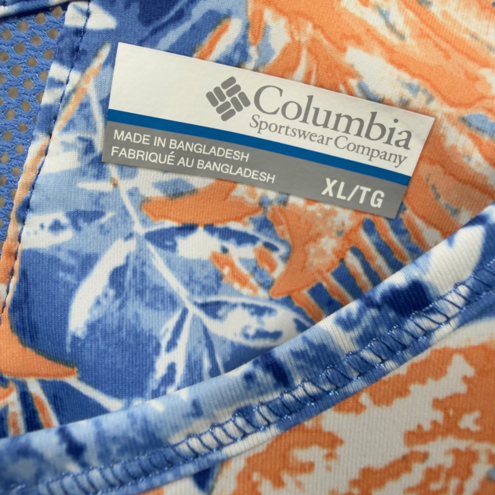Columbia PFG Freezer III Dress Womens XL Blue Orange Tropical Floral Sleeveless - Picture 4 of 8